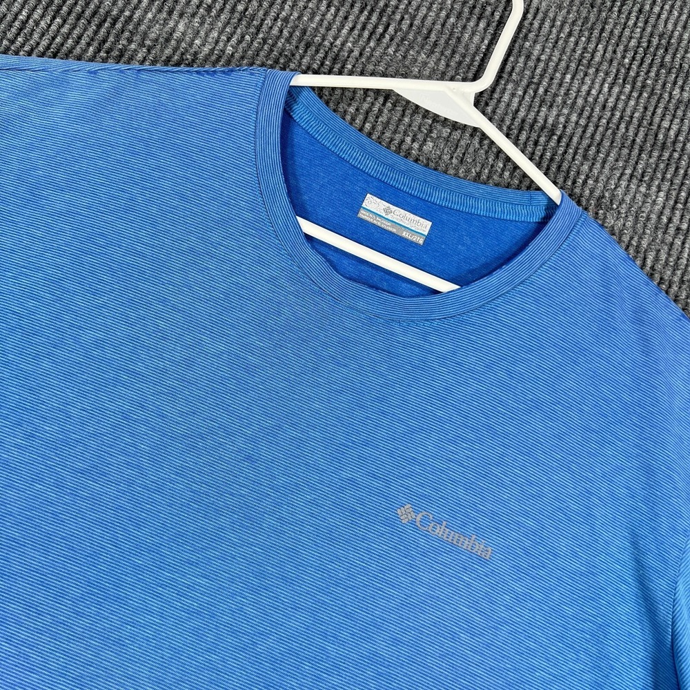 Columbia Shirt Mens 2XL XXL Blue Short Sleeve Crew Casual Outdoor Lightweight